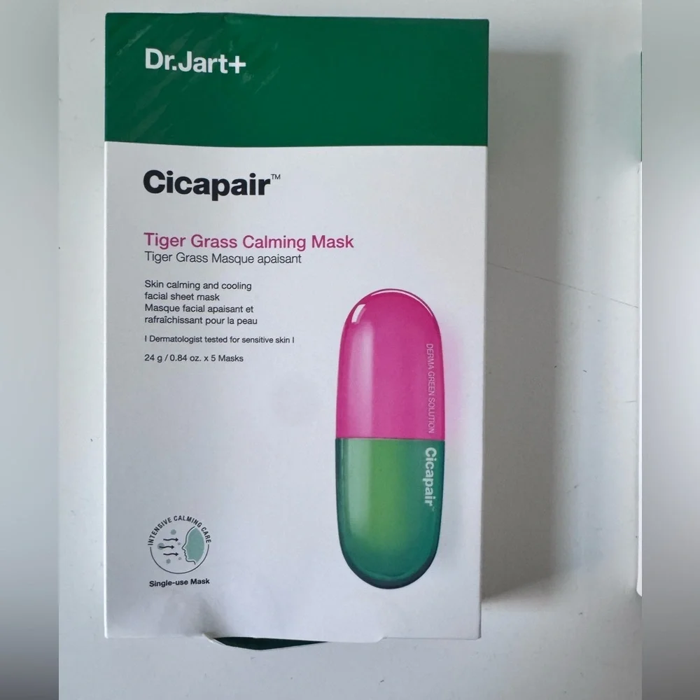 Dr. Jart+ Cicapair - Tiger Grass Calming Mask Unisex 0.84 oz x 5 Masks NIB